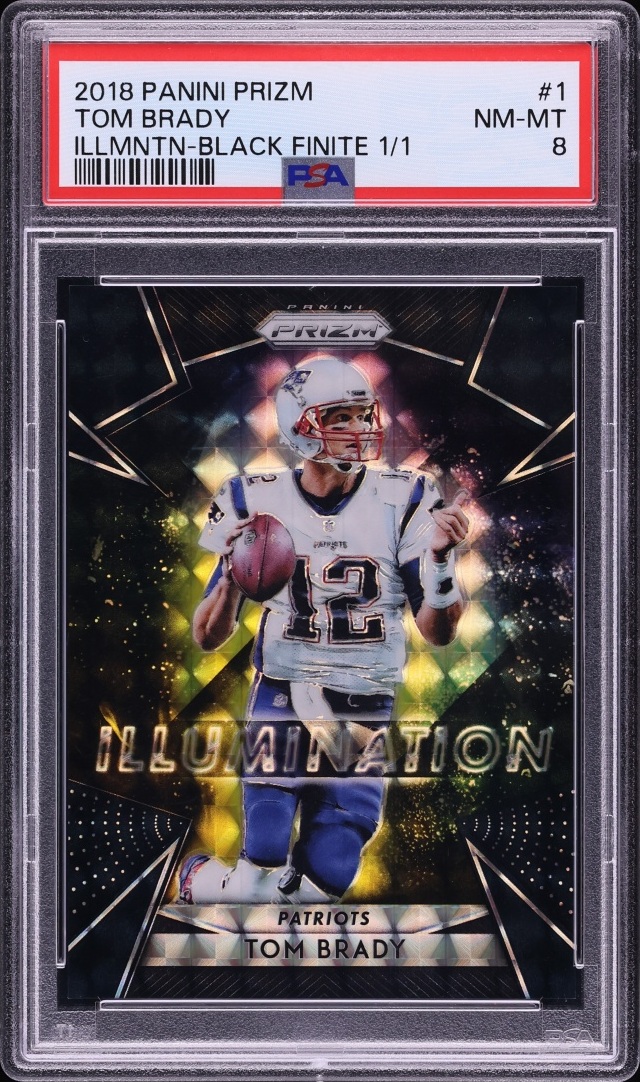 2018 Panini Prizm Football Black Finite Tom Brady #1 PSA 8
