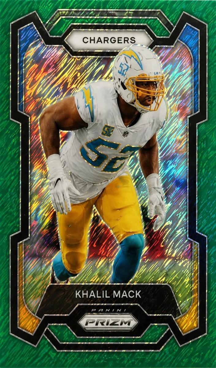2023 Panini Prizm Football Green Shimmer Khalil Mack #160