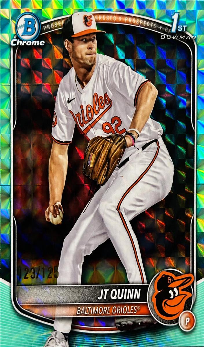 2025 Bowman Draft Chrome Baseball Aqua Geometric Refractor JT Quinn #BDC-85