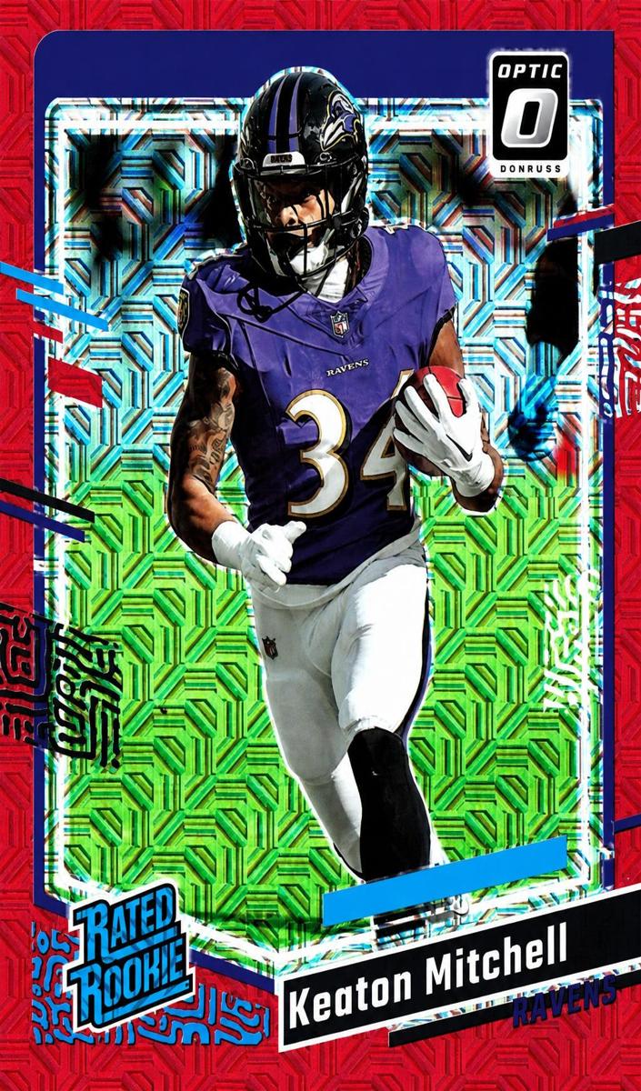 2023 Donruss Optic Football Red Mojo Keaton Mitchell #207 PSA 10