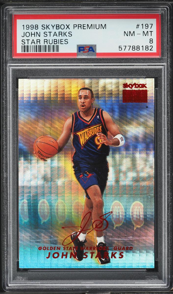 1998 Skybox Premium Basketball Star Rubies John Starks #197 PSA 7.5