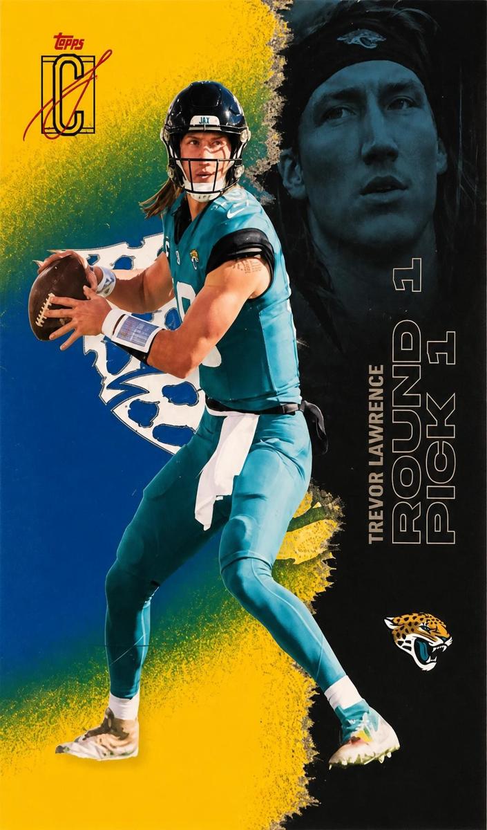 2025 Topps Signature Class Football Blue and Yellow Trevor Lawrence #26