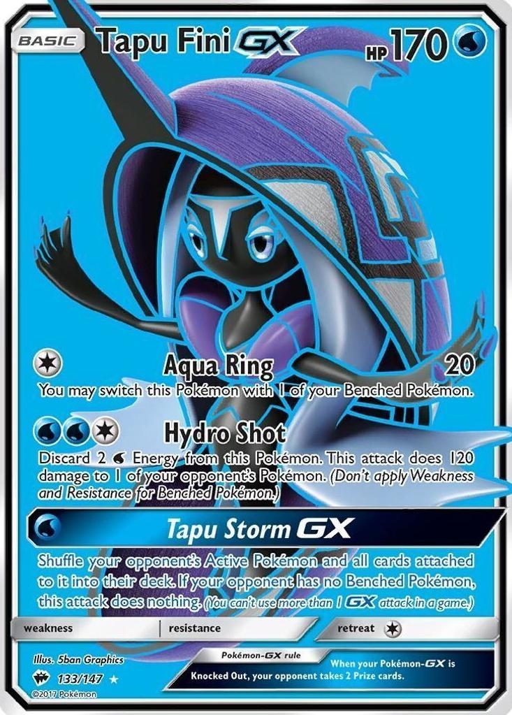 2017 Pokemon Sun & Moon Burning Shadows Tapu Fini #133