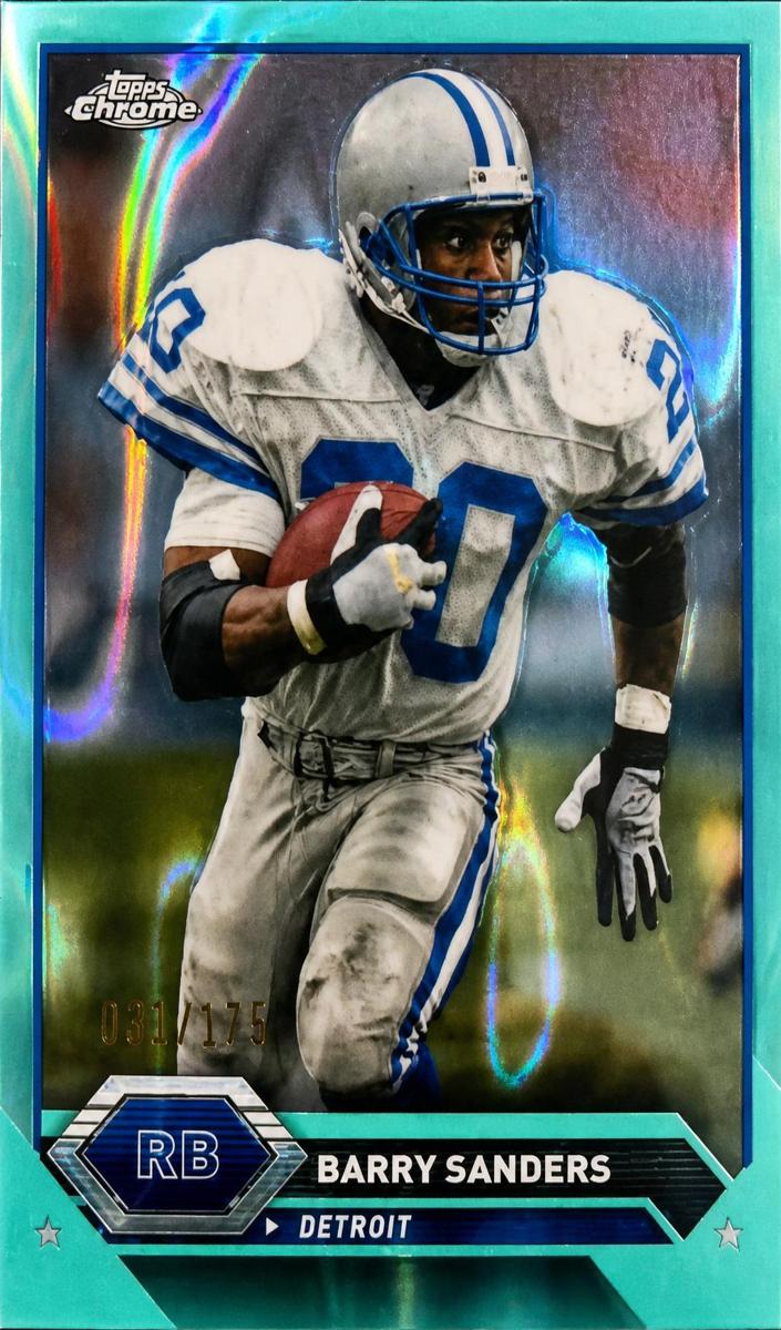 2023 Topps Composite Football Aqua Lava Refractor Barry Sanders #9