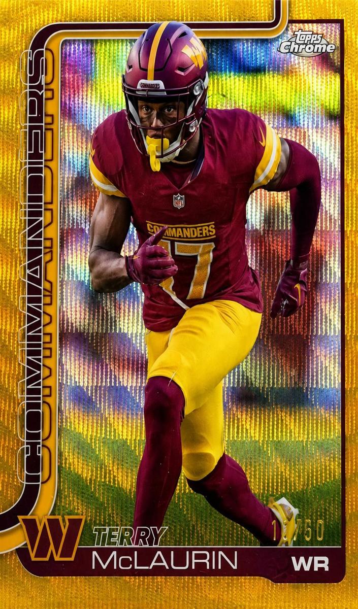 2025 Topps Chrome Football Gold Wave Refractor Terry McLaurin #208