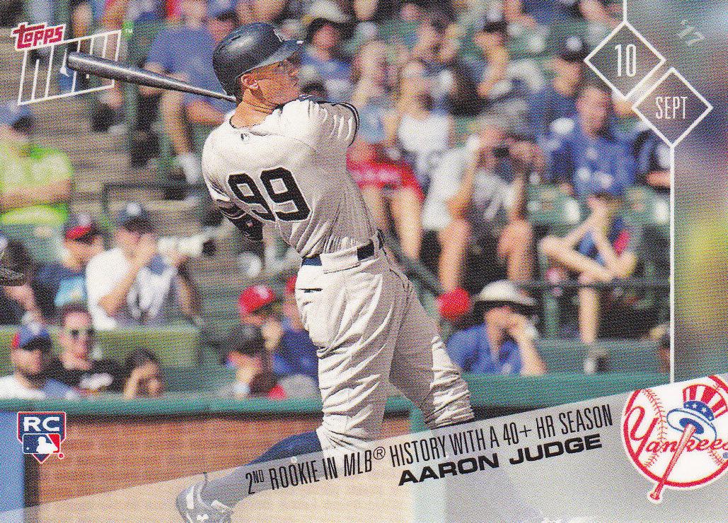 2017 Topps Now Baseball Base - 40+ HR Season Aaron Judge #585 PSA 10