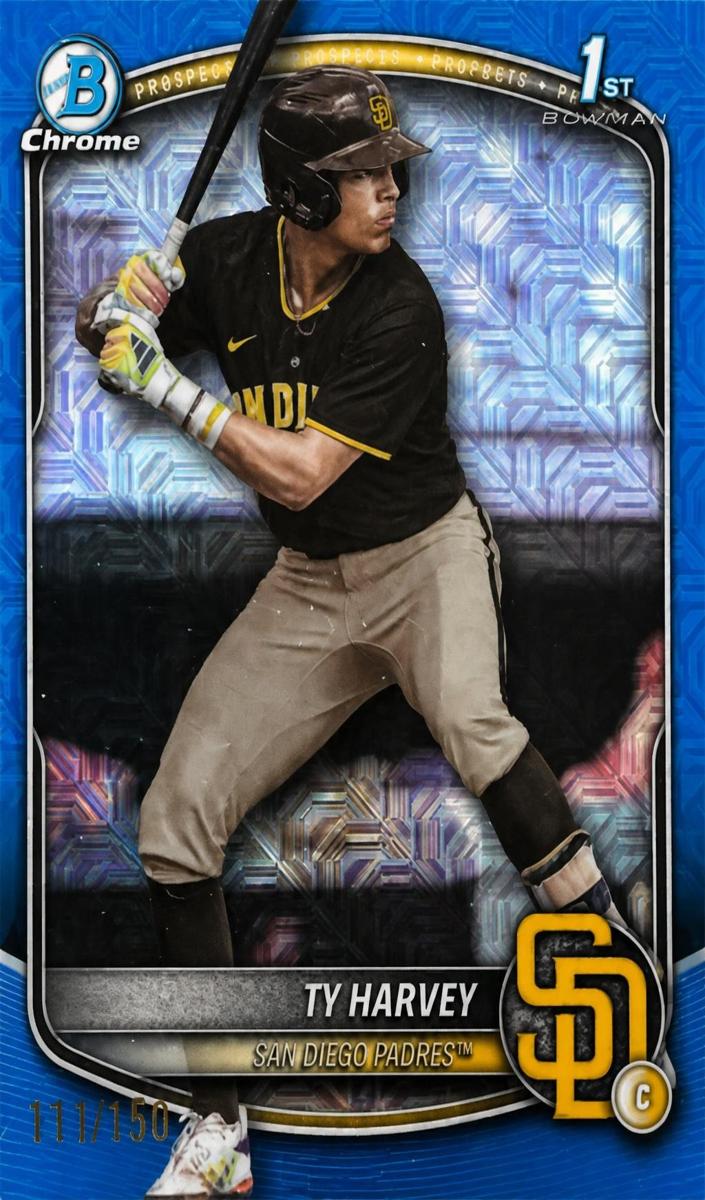 2025 Bowman Draft Chrome Baseball Blue Geometric Refractor Ty Harvey #BDC-58