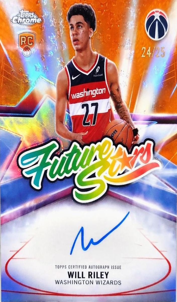 2025 Topps Chrome Basketball Orange Refractor Will Riley #FS-WR PSA 10