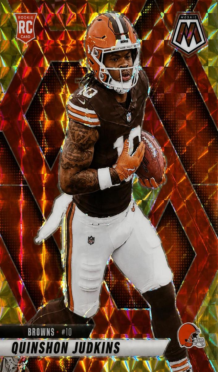 2025 Panini Mosaic Football Choice Fusion Red and Yellow Quinshon Judkins #365