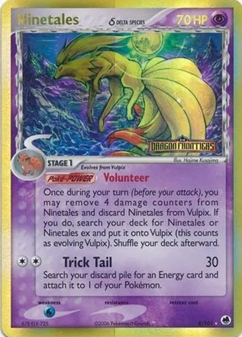 2006 Pokemon EX Dragon Frontiers Reverse Holo Ninetales #8 CGC 10