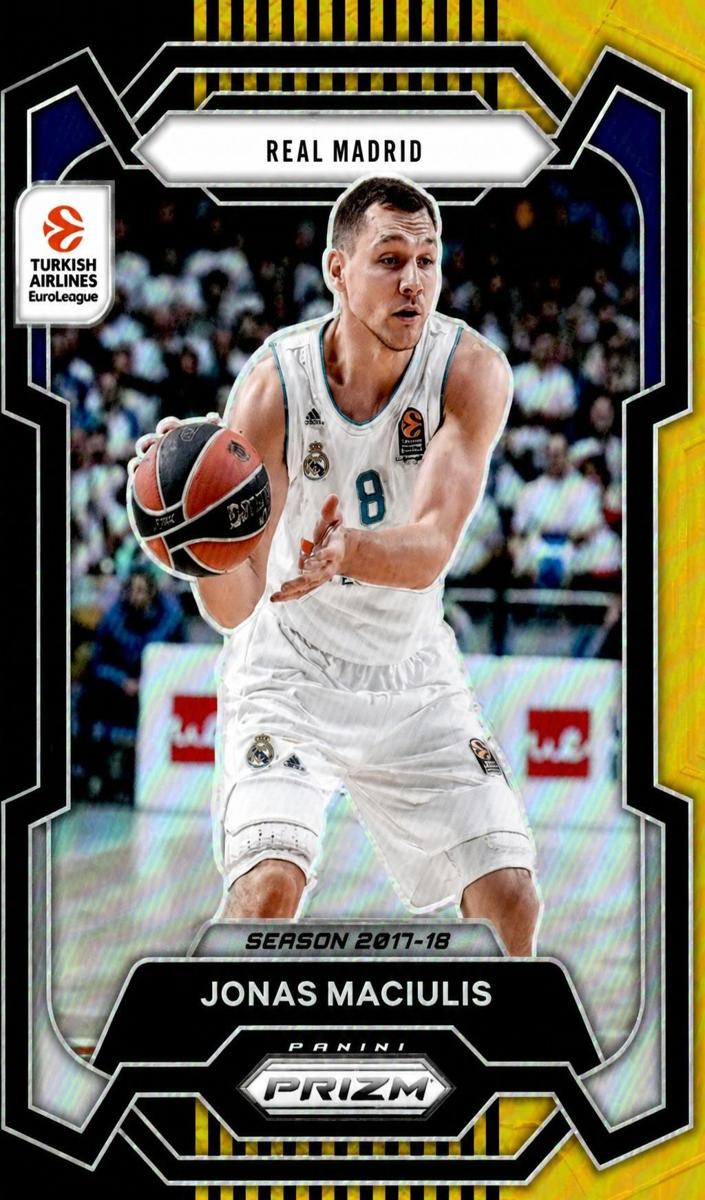 2023 Panini Prizm Turkish Airlines EuroLeague Basketball Black Gold Jonas Maciulis #194