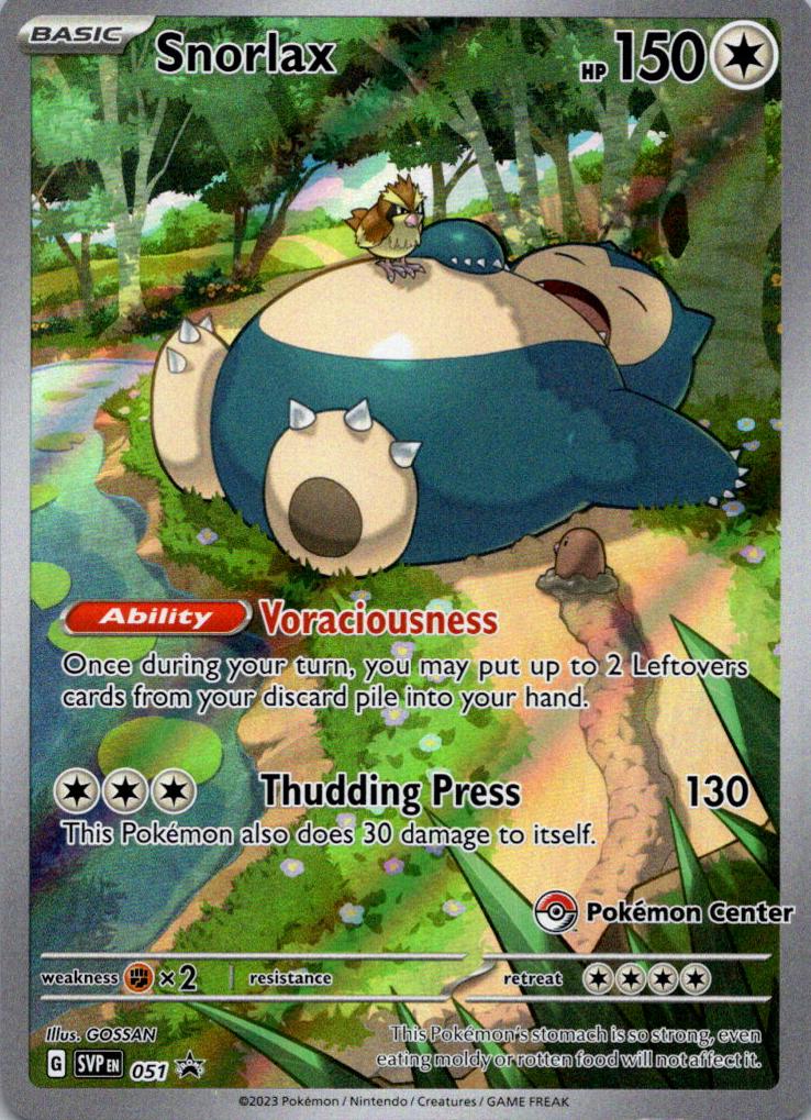 2023 Pokemon Scarlet & Violet Black Star Promos Pokemon Center Snorlax #51