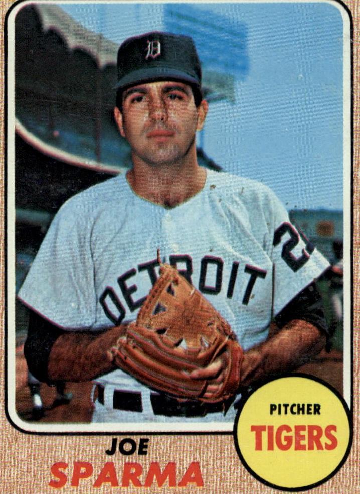 1968 Topps Baseball Joe Sparma #505 PSA 8