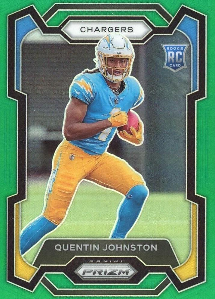 2023 Panini Prizm Football Green Quentin Johnston #353 PSA 9