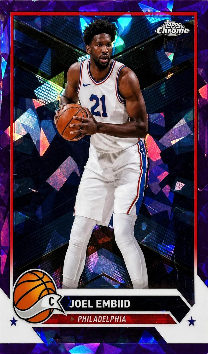 2023 Topps Chrome Sapphire Basketball Purple Joel Embiid #100