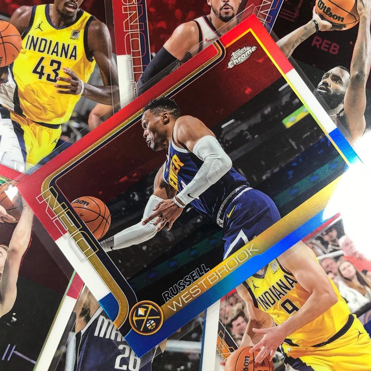 2025 Topps Chrome Basketball Red White and Blue Refractor Bilal Coulibaly #208