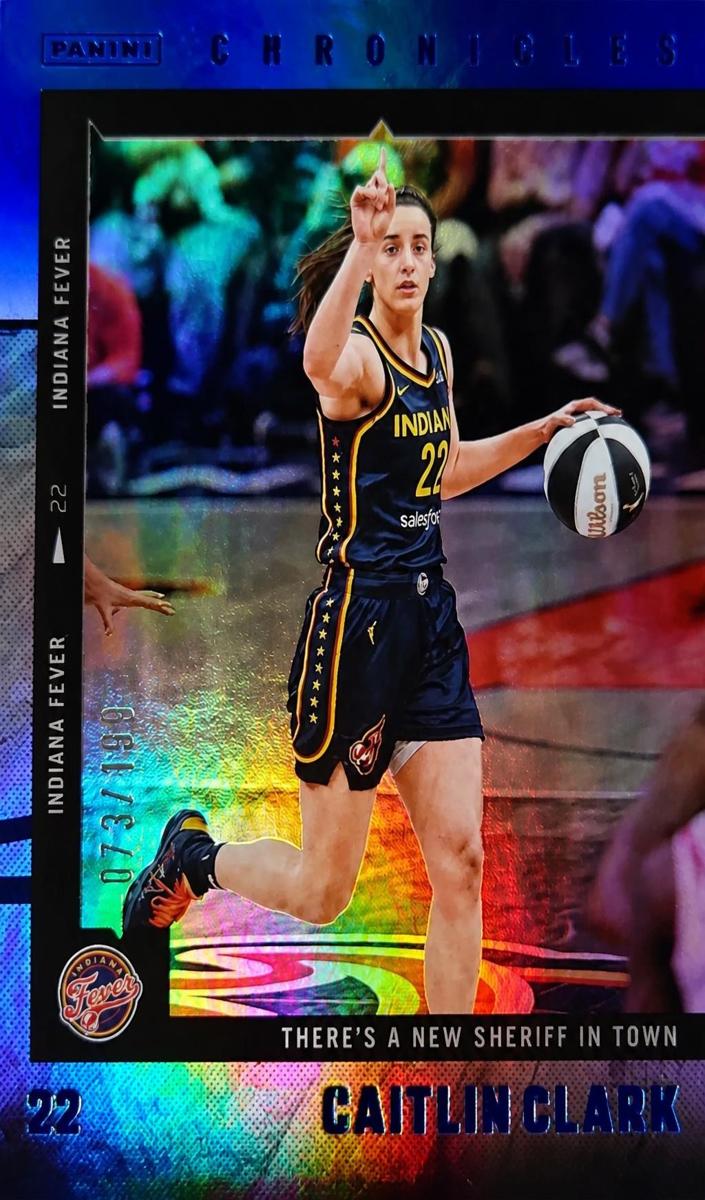 2025 Panini Caitlin Clark Chronicled Basketball Blue Holo Caitlin Clark #49