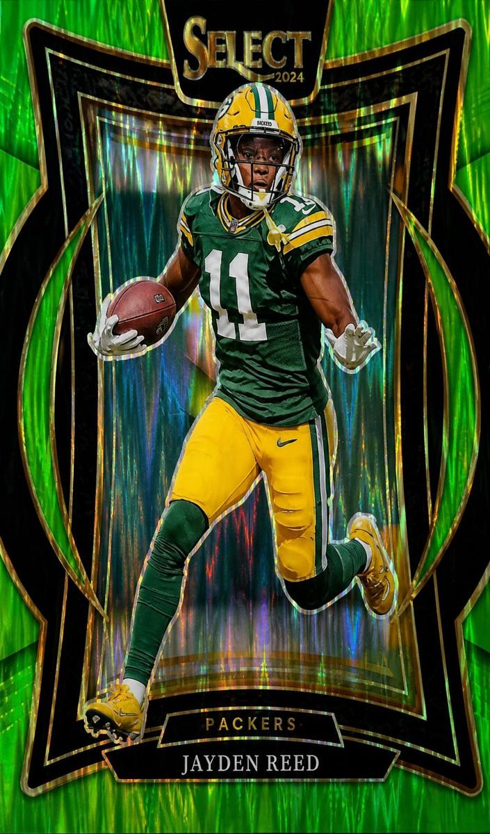2024 Panini Select Football Neon Green Prizm Shock Jayden Reed #68