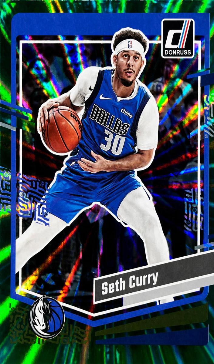 2023 Panini Donruss Basketball Holo Green Laser Seth Curry #23