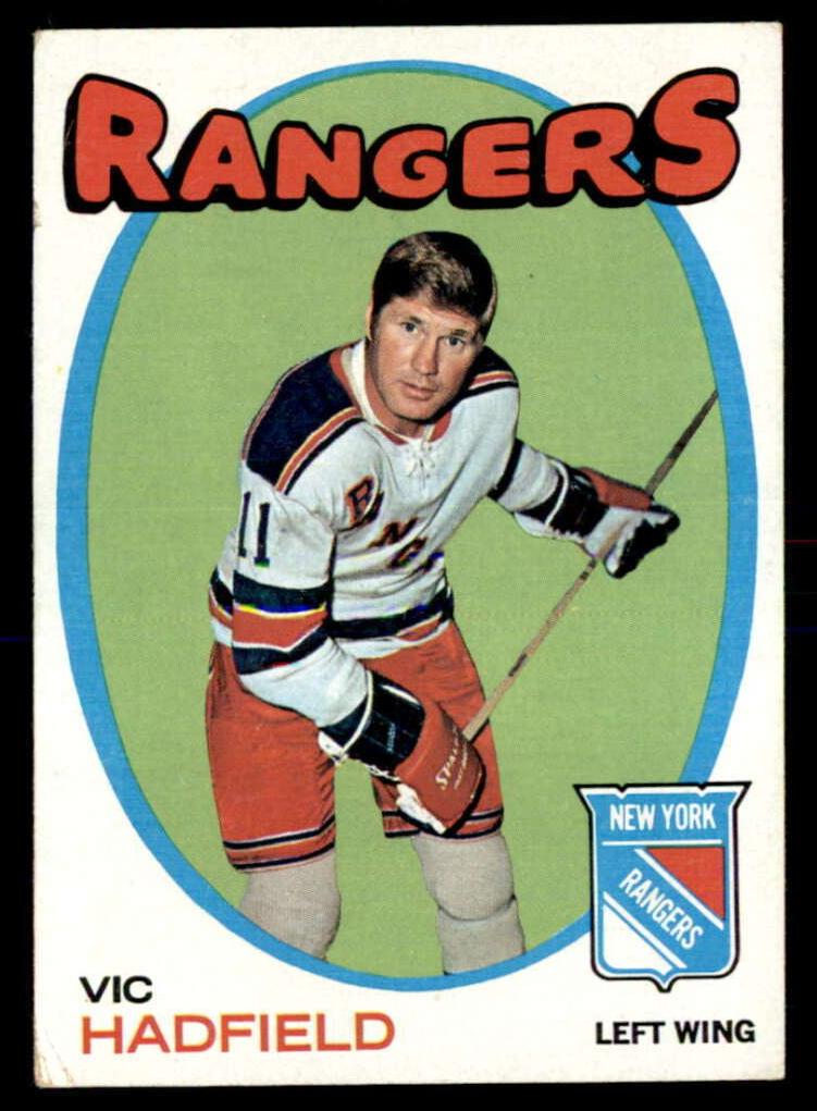 1971 Topps Hockey Vic Hadfield #9 PSA 8