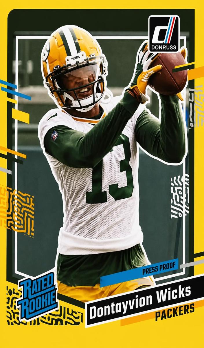 2023 Panini Donruss Football Press Proof Yellow Dontayvion Wicks #333 PSA 9