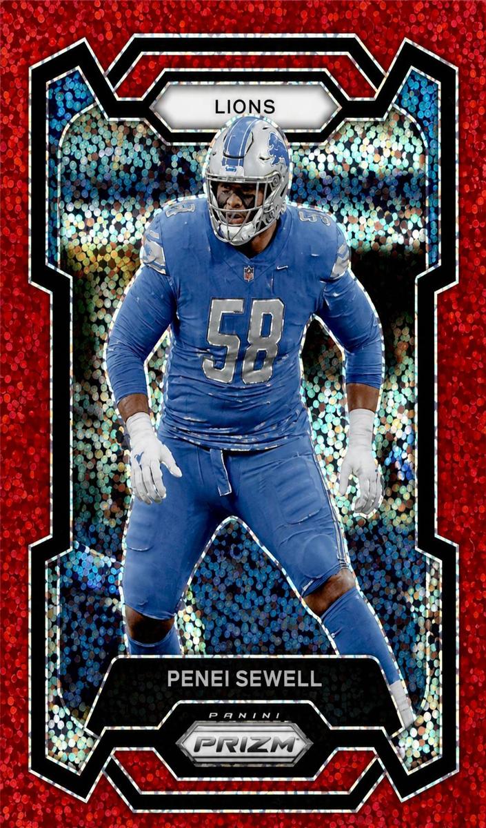 2023 Panini Prizm Football Red Sparkle Penei Sewell #103