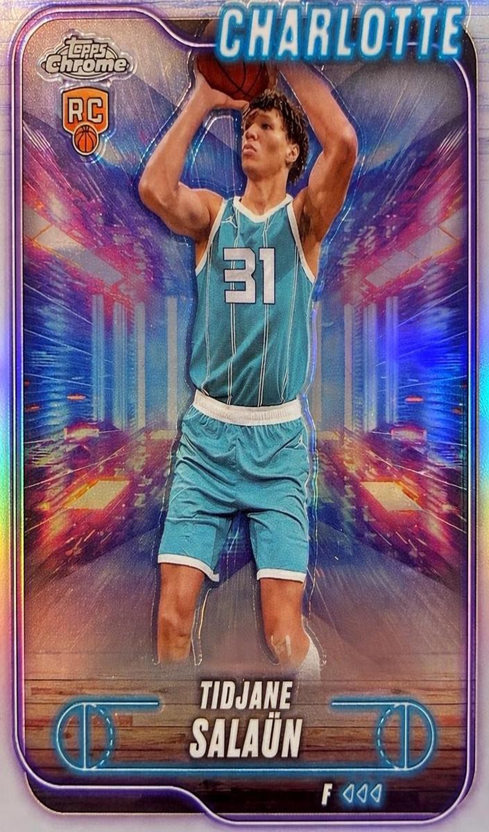 2024 Topps Chrome Basketball Refractor Tidjane Salaun #148 PSA 9