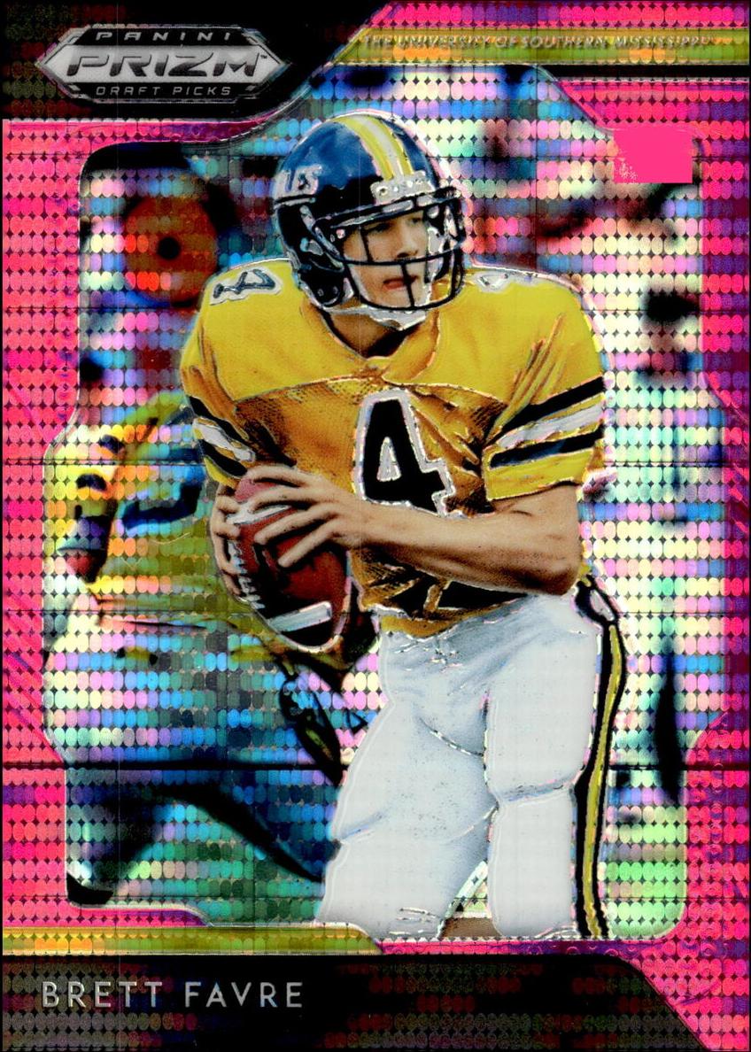 2019 Panini Prizm Draft Picks Football Pink Pulsar Brett Favre #16 PSA 9