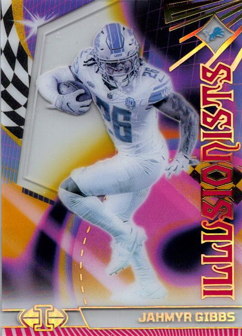2023 Panini Illusions Football Pink Jahmyr Gibbs #14 PSA 9
