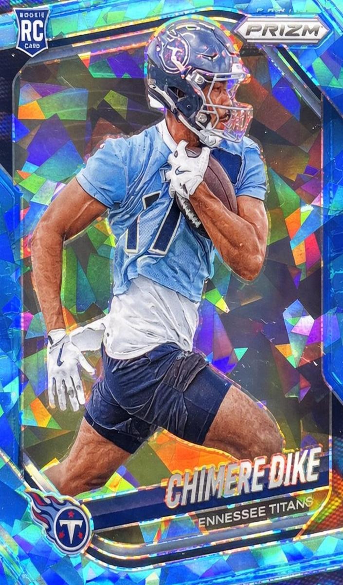 2025 Panini Prizm Football Blue Ice Chimere Dike #396 PSA 9