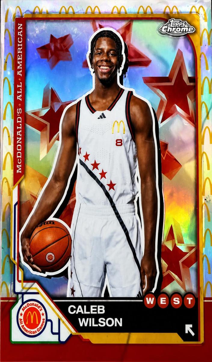 2025 Topps Chrome McDonald's All American Basketball McDonald's Logo Refractor Caleb Wilson #10