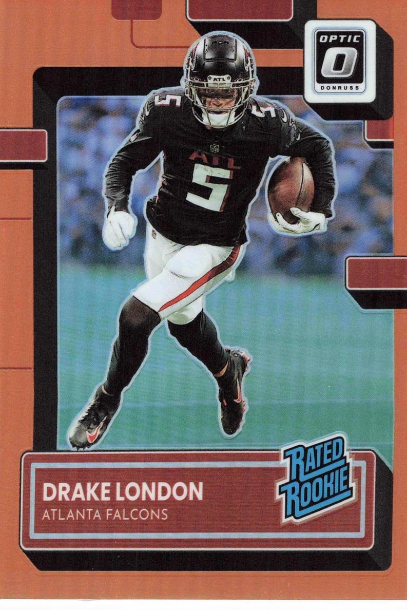 2022 Donruss Optic Football Orange Drake London #207 PSA 8