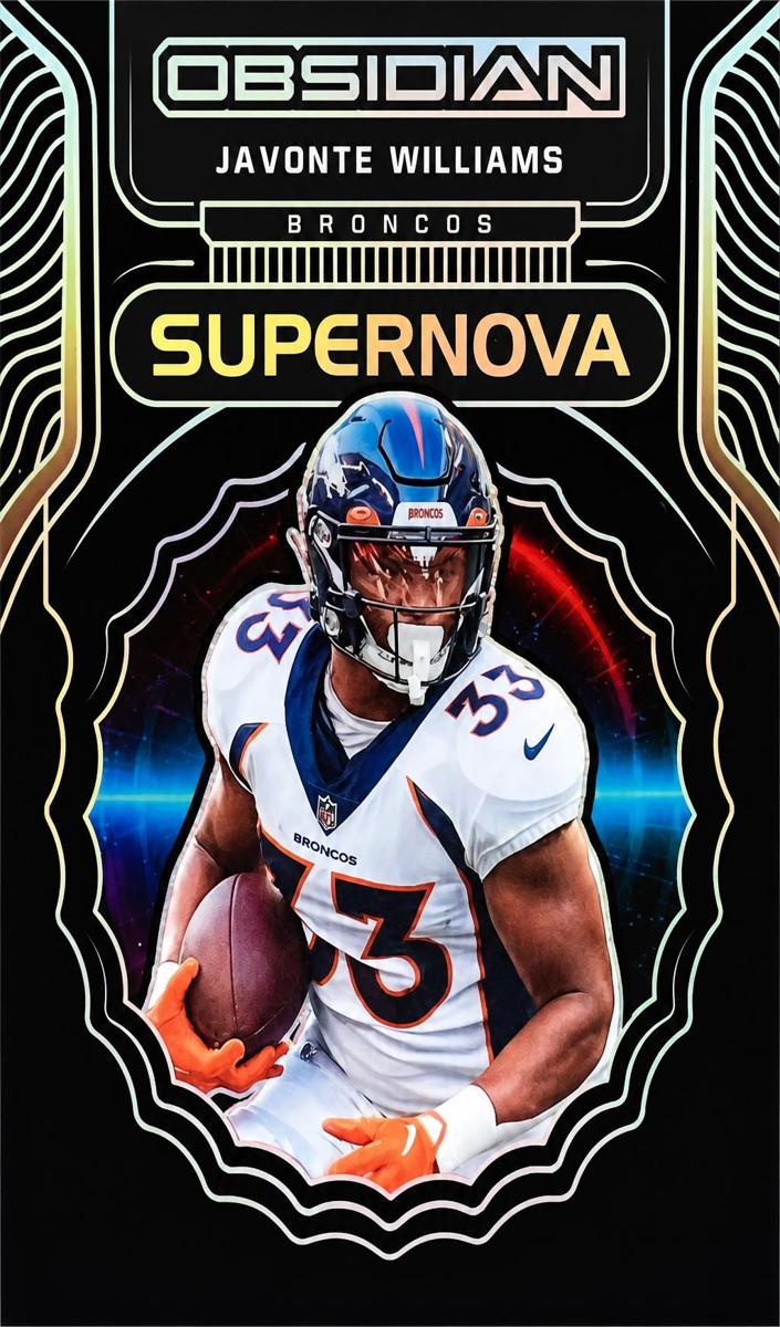 2022 Panini Obsidian Football Javonte Williams #SN-JWI PSA 7.5