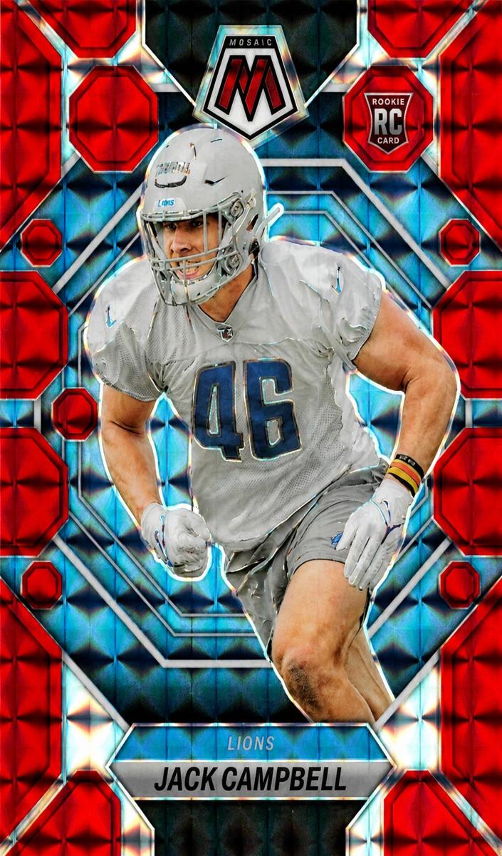 2023 Panini Mosaic Football Camo Red Jack Campbell #323