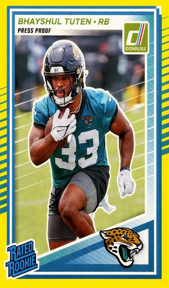 2025 Panini Donruss Football Press Proof Yellow Bhayshul Tuten #333