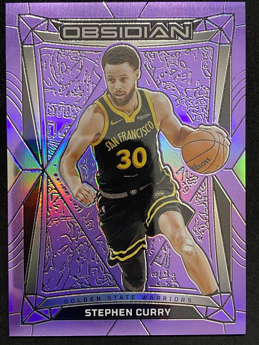 2023 Panini Obsidian Basketball Electric Etch Purple Flood Stephen Curry #45 PSA 10