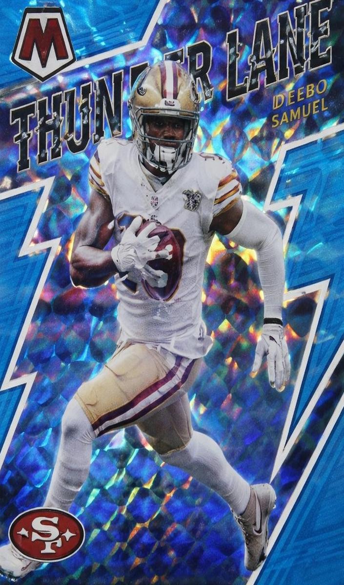 2022 Panini Mosaic Football Blue Fluorescent Deebo Samuel #TL-12 PSA 6