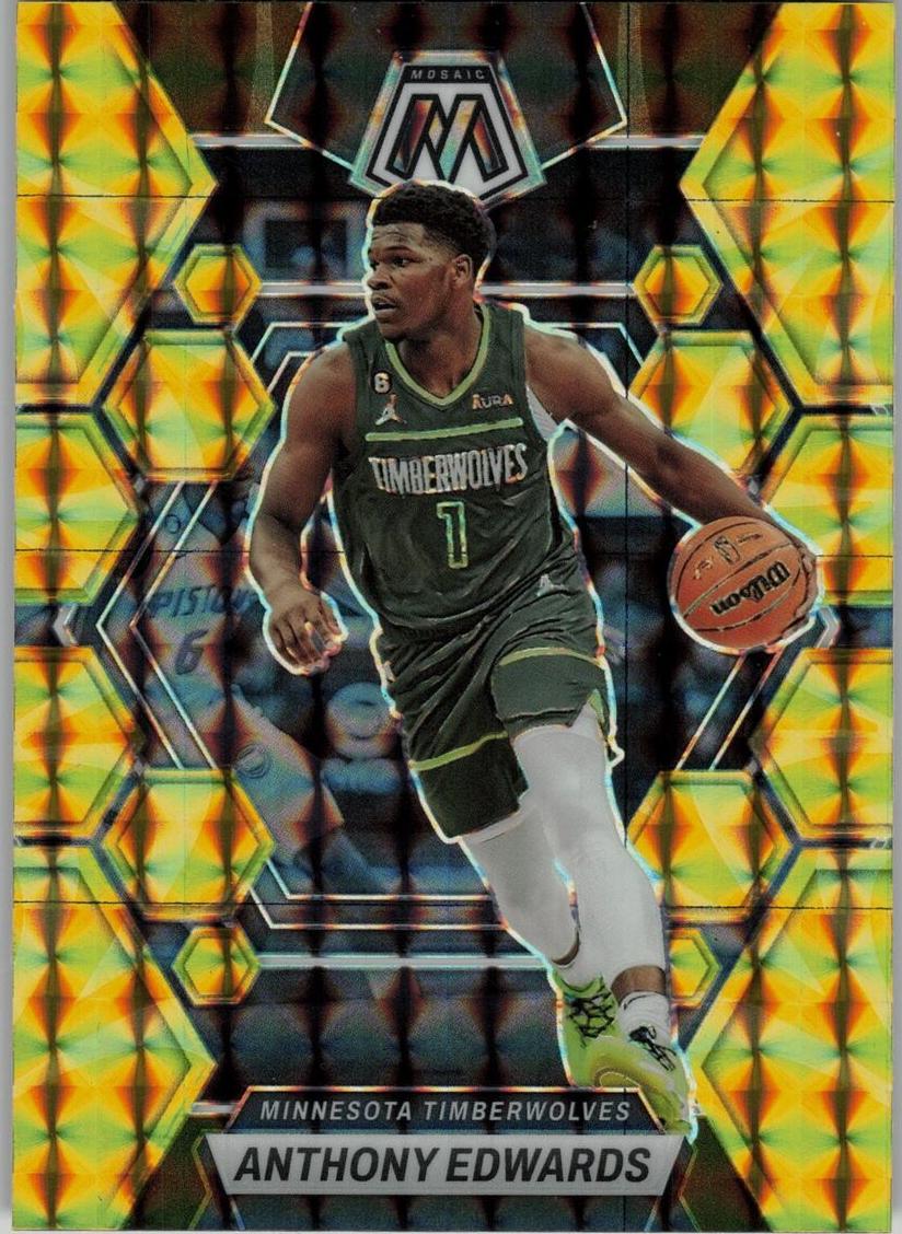 2022 Panini Mosaic Basketball Reactive Yellow Anthony Edwards #26 PSA 10