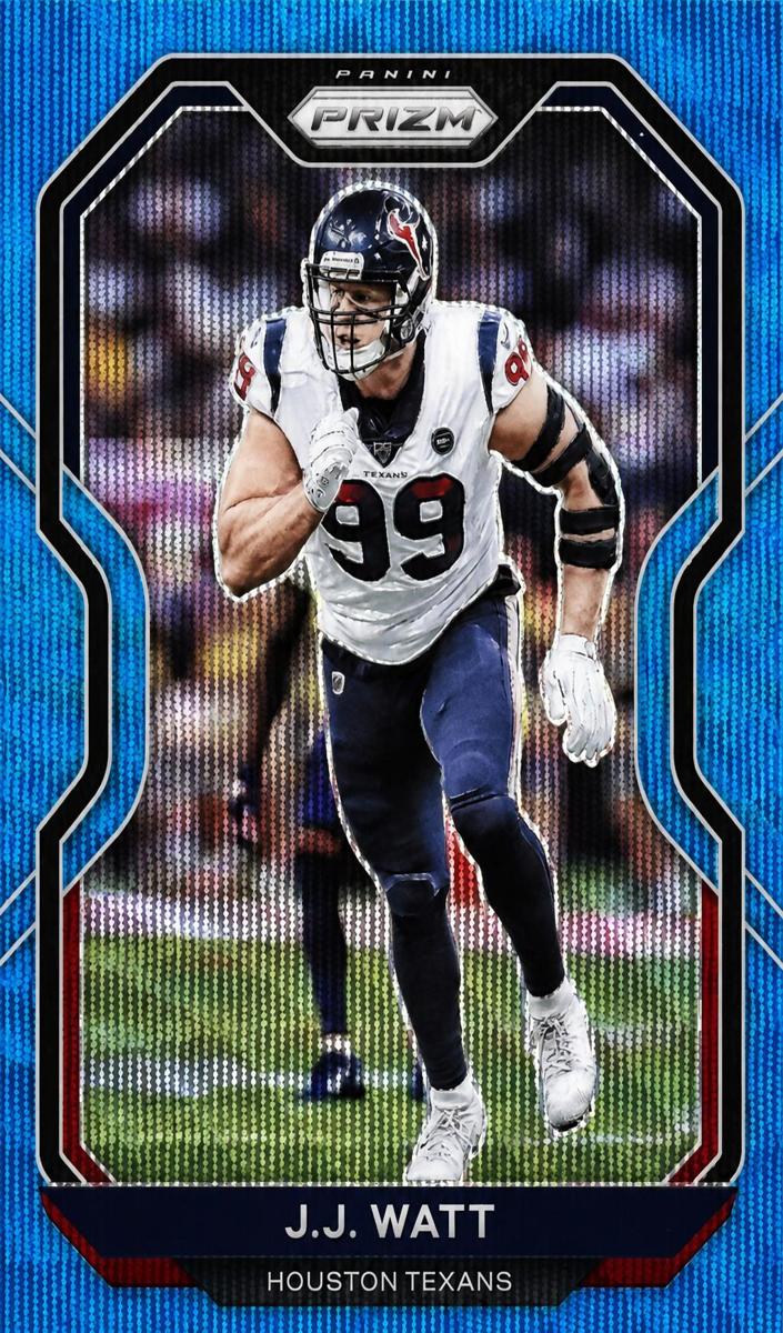 2020 Panini Prizm Football Blue Wave J.J. Watt #80