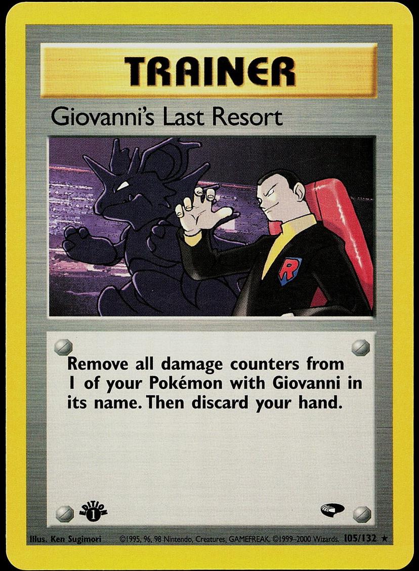 2000 Pokemon Gym Challenge 1st Edition Giovanni's Last Resort #105 PSA 9