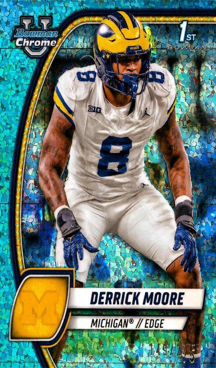 2024 Bowman Chrome University Football Green Refractor Derrick Moore #59