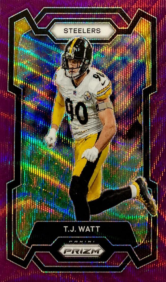 2023 Panini Prizm Football Purple Wave T.J. Watt #254 PSA 10