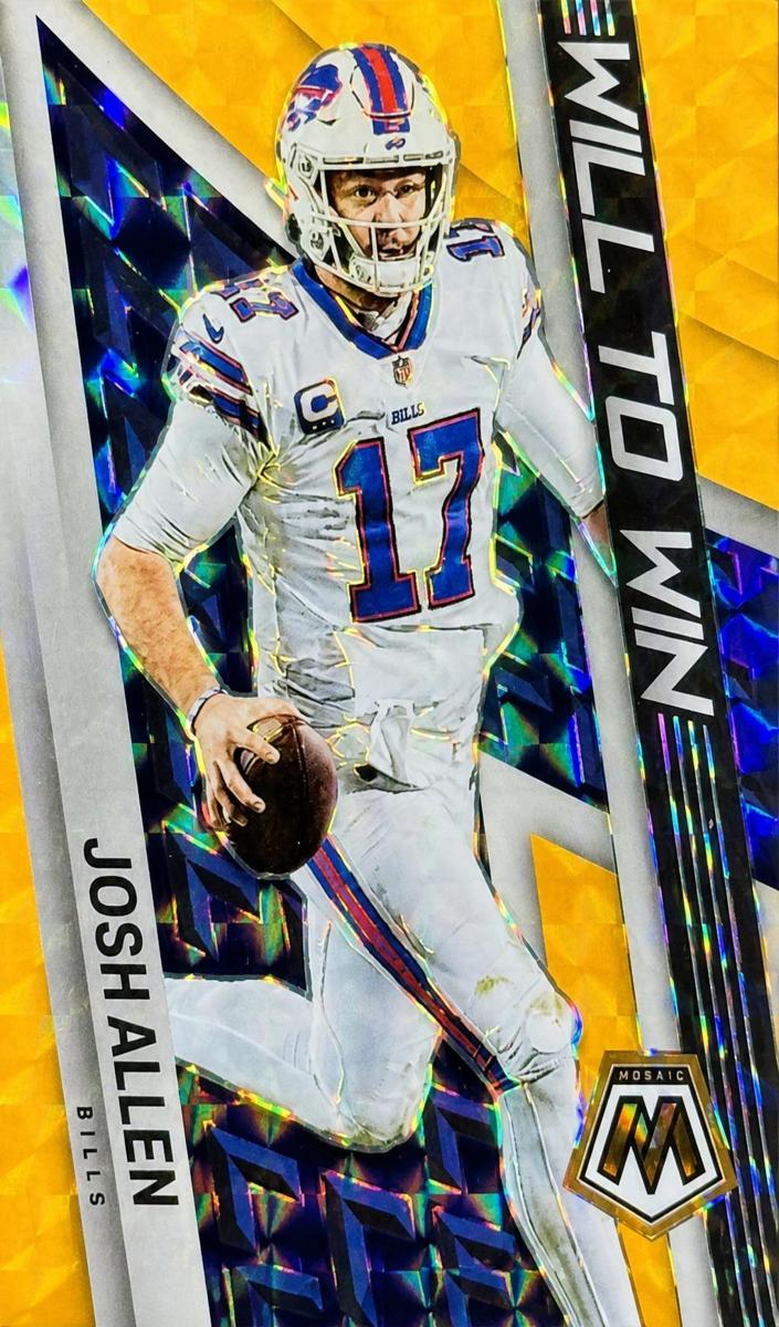2022 Panini Mosaic Football Orange Fluorescent Josh Allen #WW-4