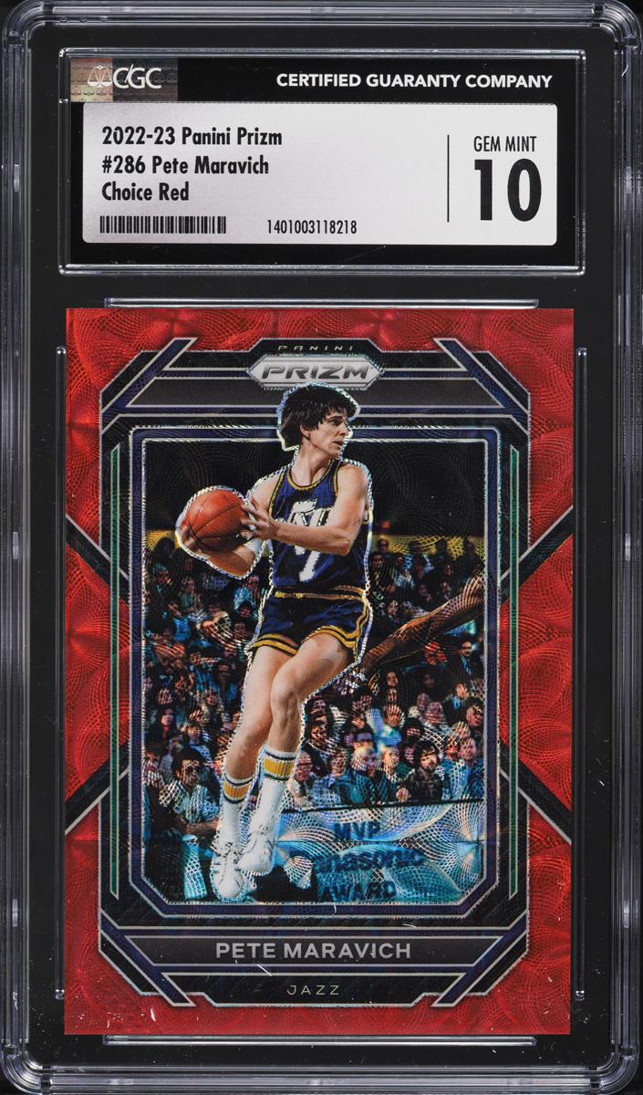 2022 Panini Prizm Basketball Choice Red Pete Maravich #286 CGC 9.5