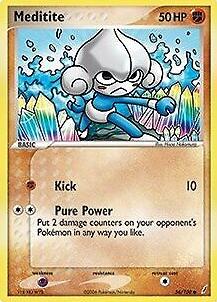 2006 Pokemon EX Crystal Guardians Reverse Foil Meditite #56