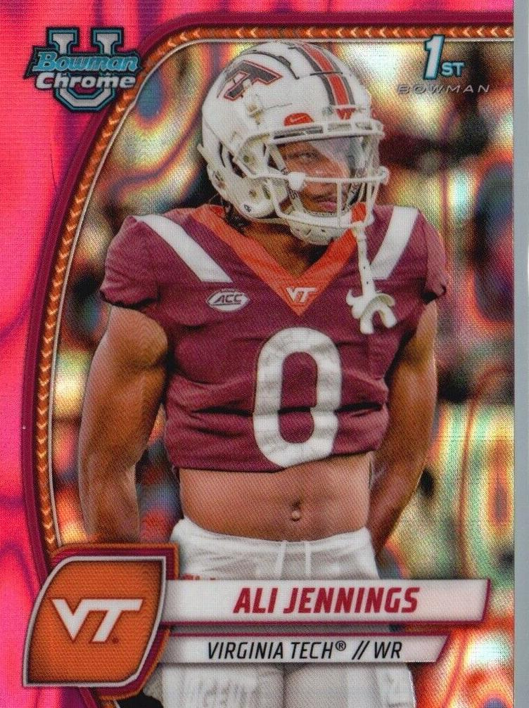2024 Bowman Chrome University Football Pink Lava Ali Jennings #10
