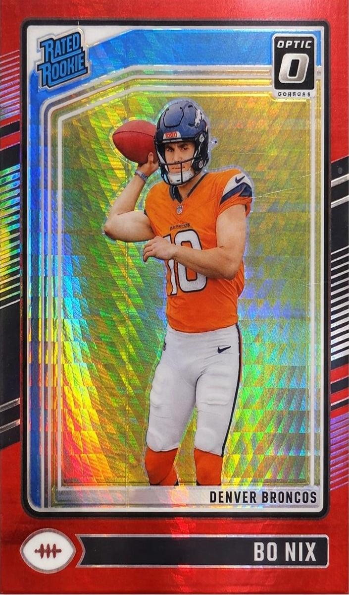 2024 Donruss Optic Football Red Hyper Bo Nix #209 PSA 10