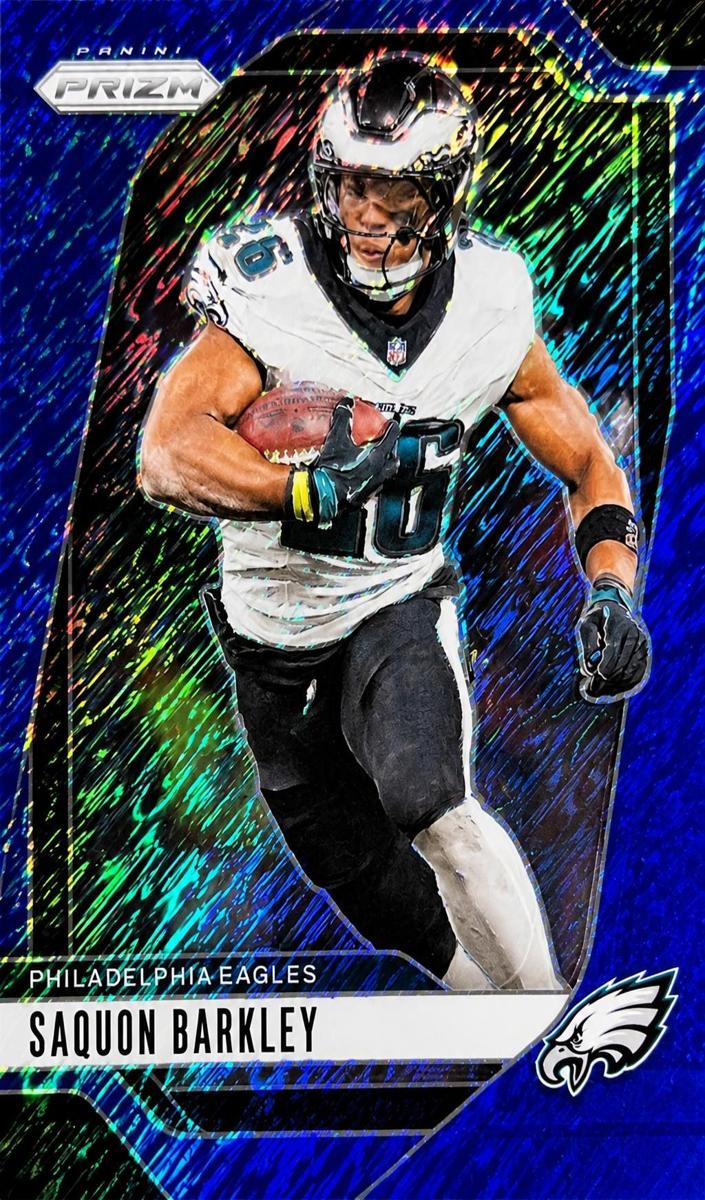 2024 Panini Prizm Football Blue Shimmer Saquon Barkley #232