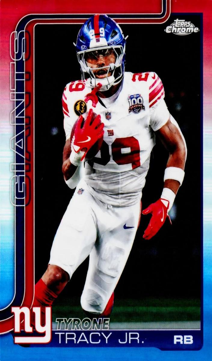 2025 Topps Chrome Football Red White and Blue Refractor Tyrone Tracy Jr. #228