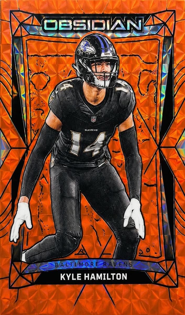 2024 Panini Obsidian Football International Orange Mosaic Kyle Hamilton #16
